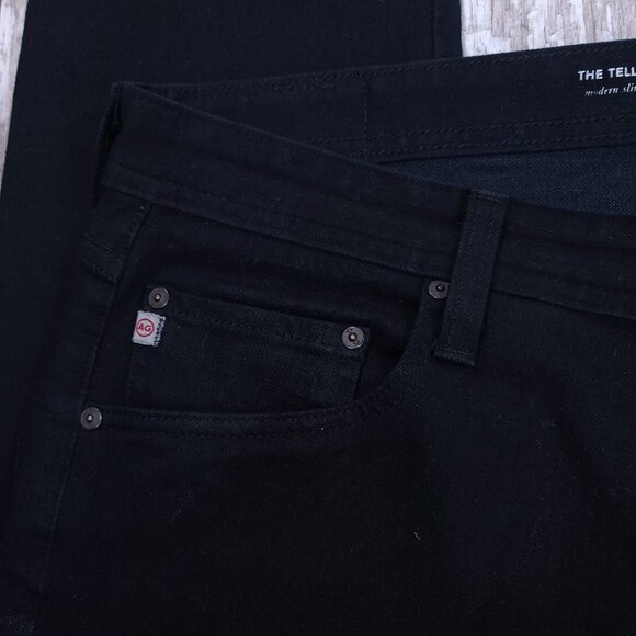 Adriano Goldschmied Jeans Mens 38x31 The Tellis Modern Slim Straight Black Denim - Picture 5 of 9